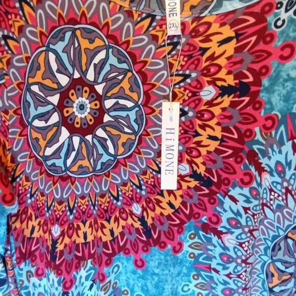 HiMONE Women's Wild Tyedye Inspired Shirt dress XXL - Picture 10 of 10